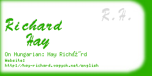 richard hay business card